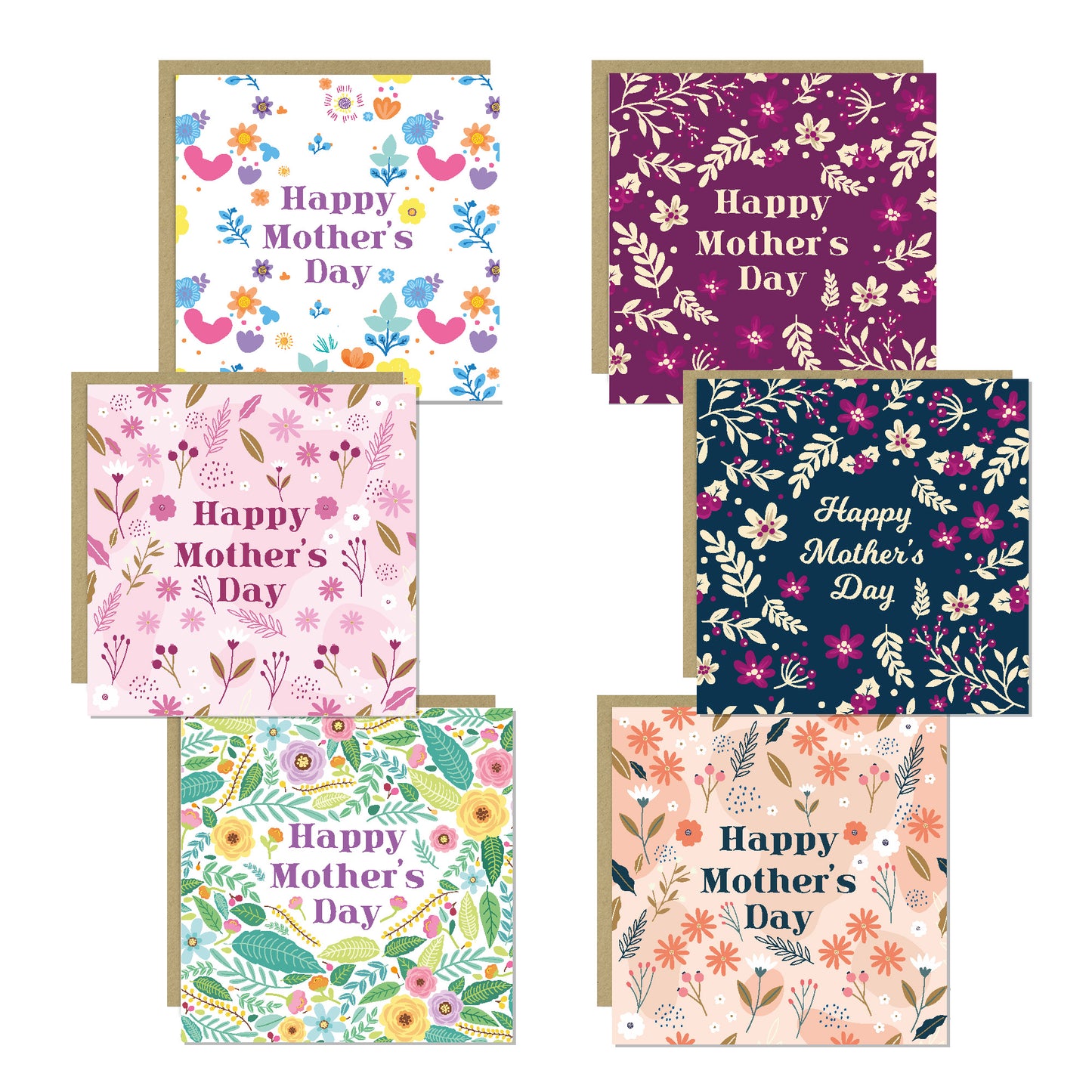 Mothers Day Card Pack of 18 Assorted Cards For Mother's Day Mum