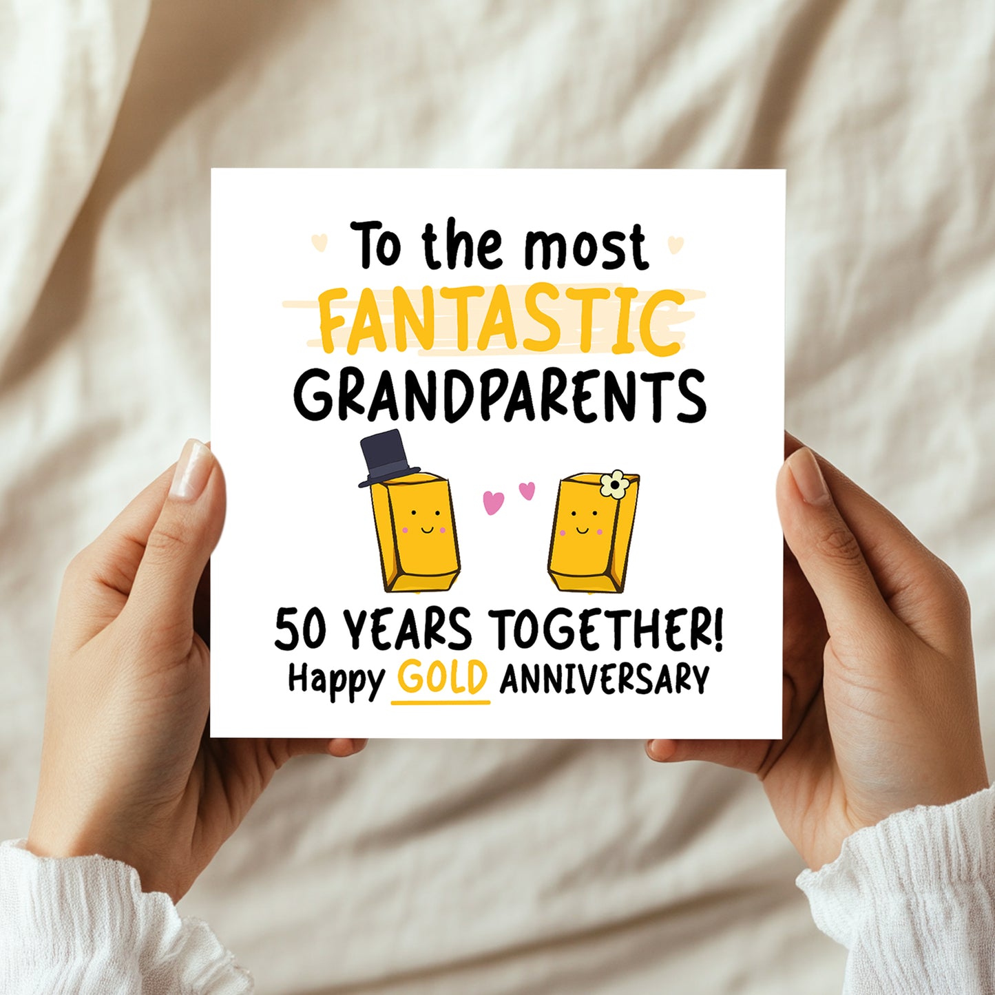 Gold Anniversary Card for Grandparents 50th Anniversary Card