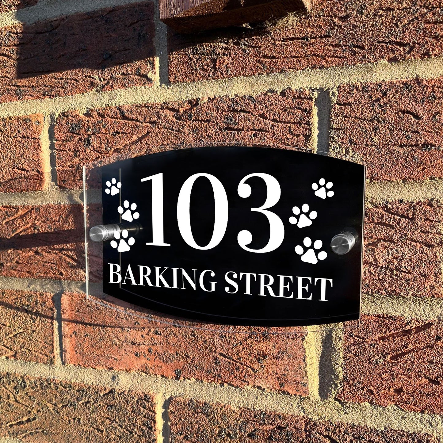Dog Theme House Sign Plaque Door Number 1 - 9999 Personalised