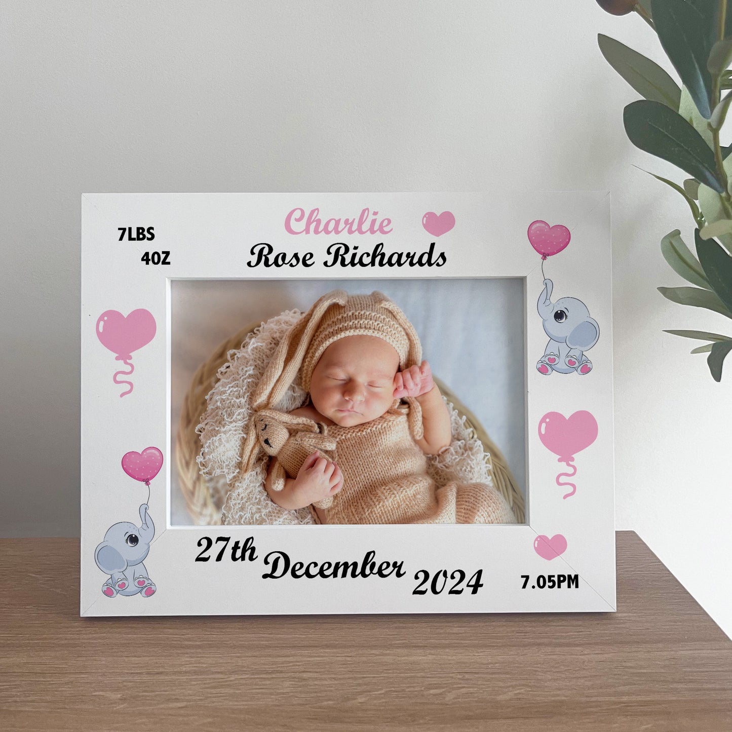 Personalised Baby Gift Photo Frame Birth Details Nursery Decor