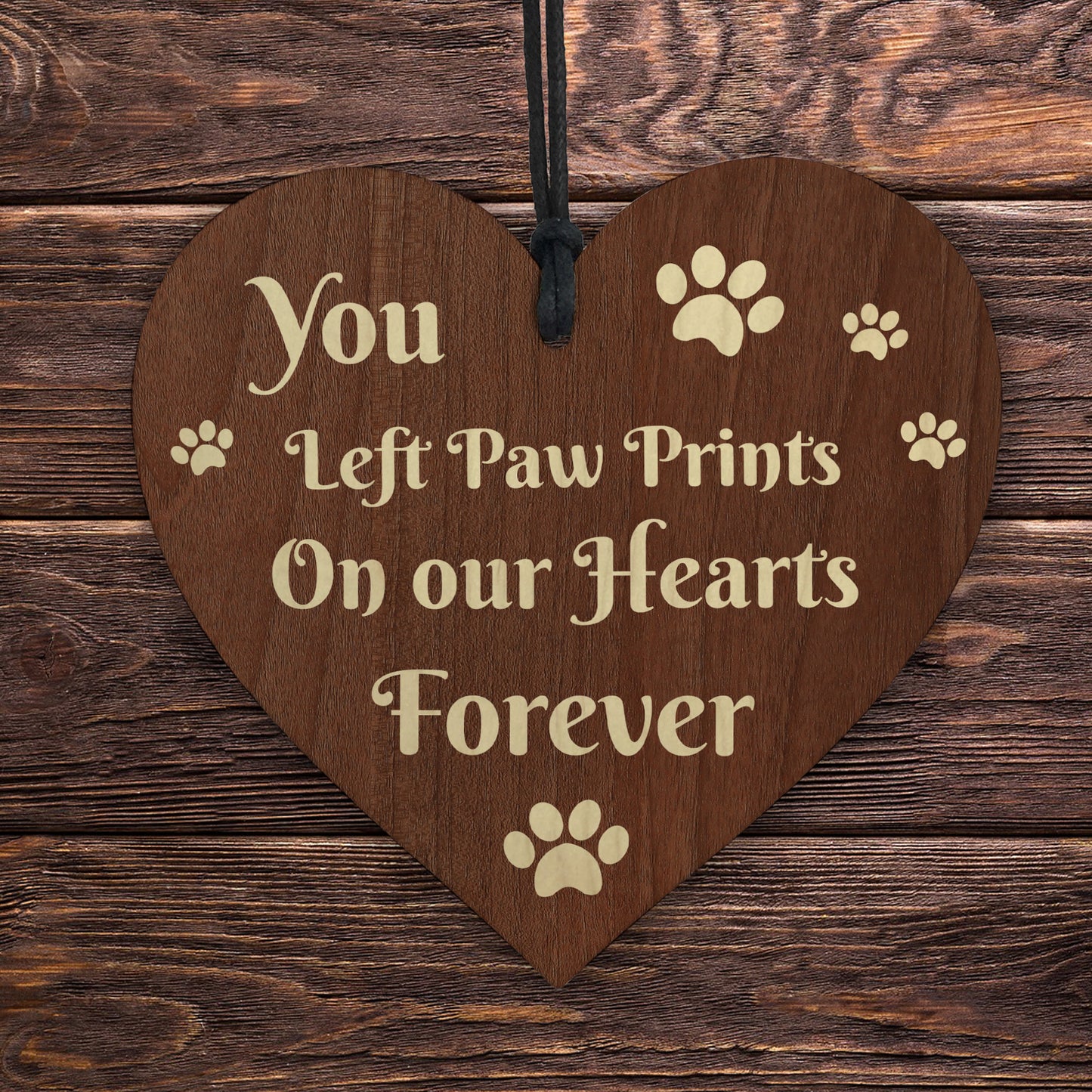 Memorial Sign For Dog Pet Cat Hanging Heart In Memory Plaque