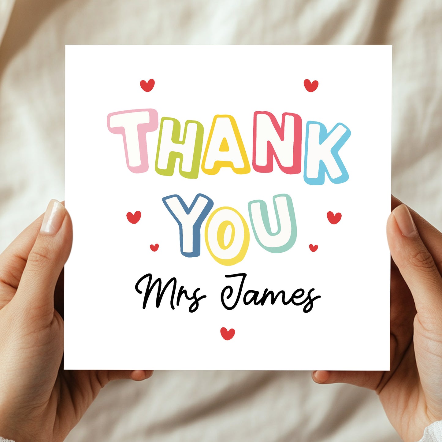 Personalised Teacher Thank You Cards End of Term Leaving School
