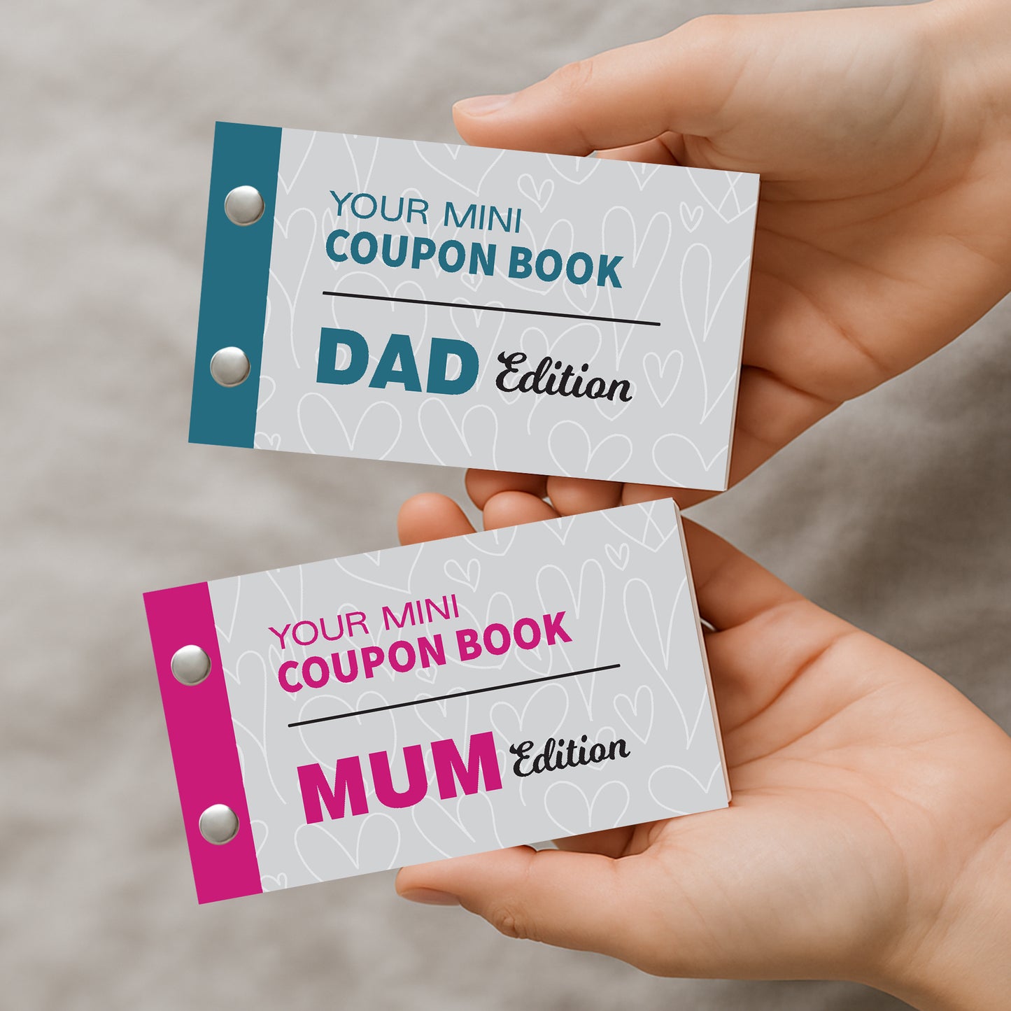 Mum and Dad Coupon Book Bundle of 2 Novelty Gift For Parents
