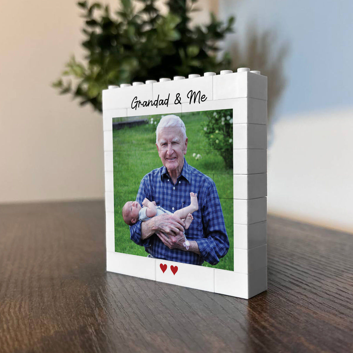 Grandad And Me Plaque Brick Photo Block Gift For Fathers Day