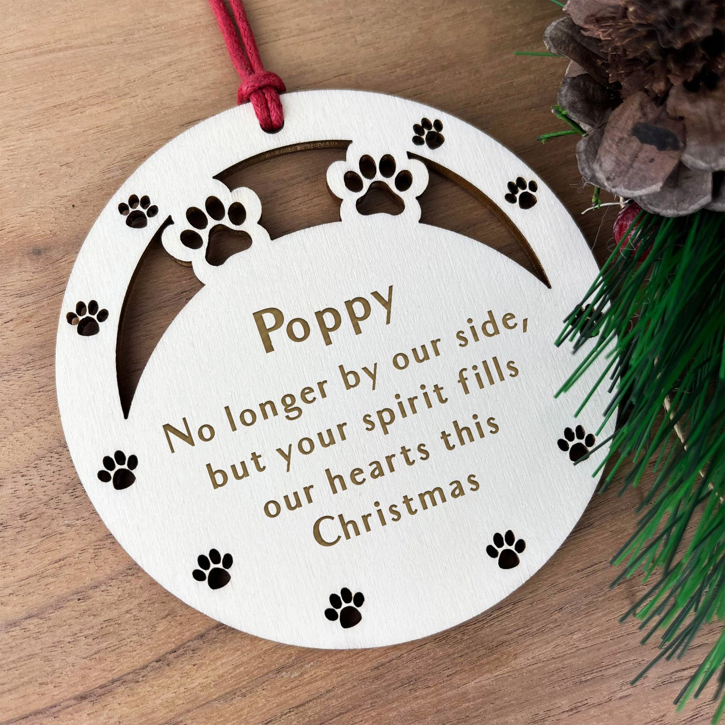 Personalised Pet Memorial Christmas Tree Bauble Decoration
