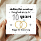 10th Wedding Anniversary Card For Husband Wife Couple