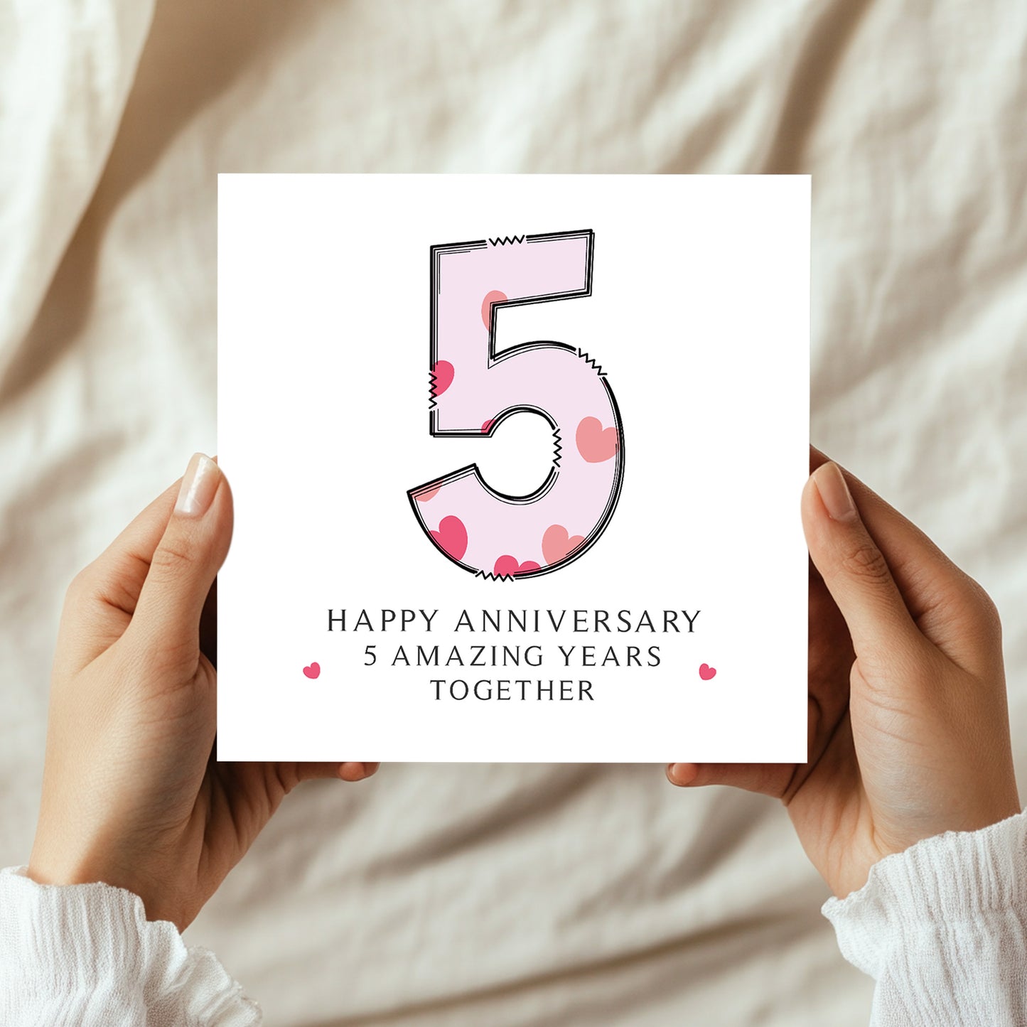 5th Wedding Anniversary Card With Envelope 5th Anniversary Cards