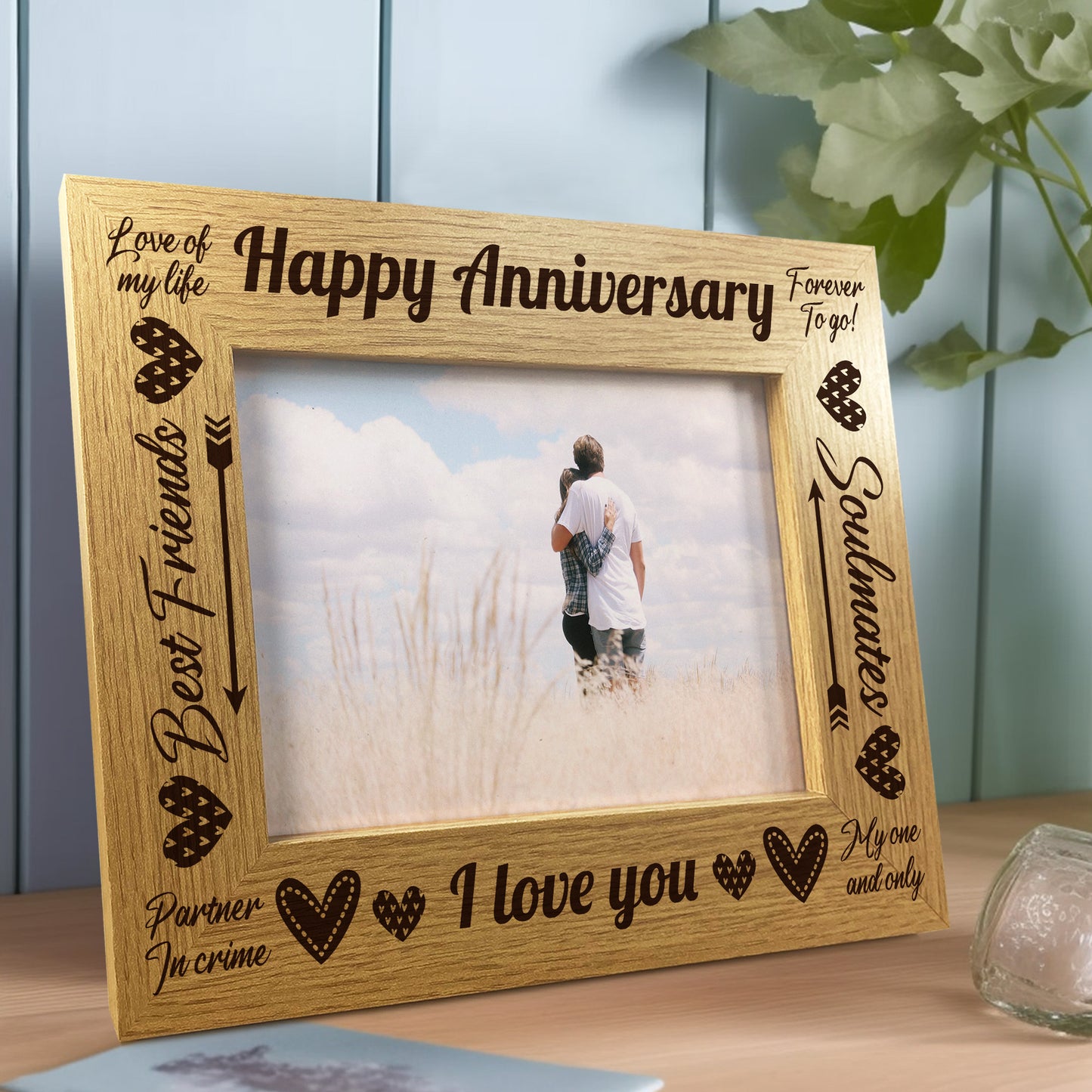 Happy Anniversary 7x5 Frame Couple Gifts For Anniversary