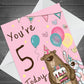 Youre 5 Today Birthday Card Fifth Birthday Card For Daughter
