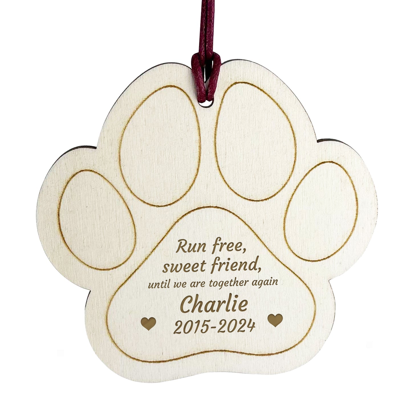 Dog Memorial Bauble Personalised Tree Decorations Engraved
