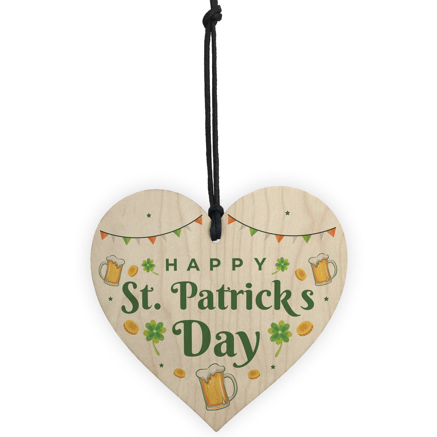 Happy St Patricks Day Wood Heart St Patrick's Day-Irish Day Gift