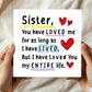 Birthday Card For Sister With Kraft Envelope Thank You Card