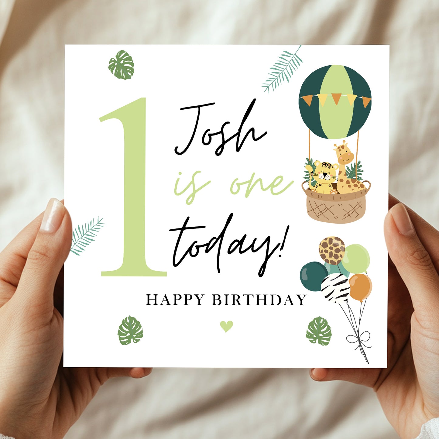 Personalised First Birthday Card For Baby Boy Son Grandson