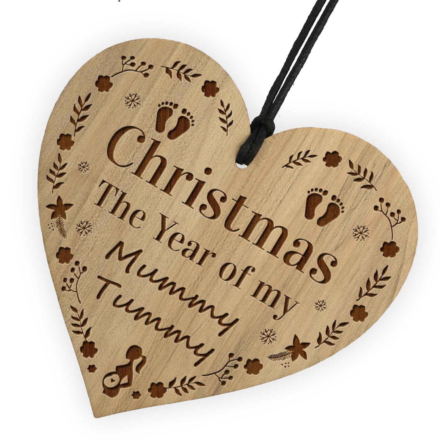 Christmas The Year Of The Mummy Tummy Hanging Heart New Mum