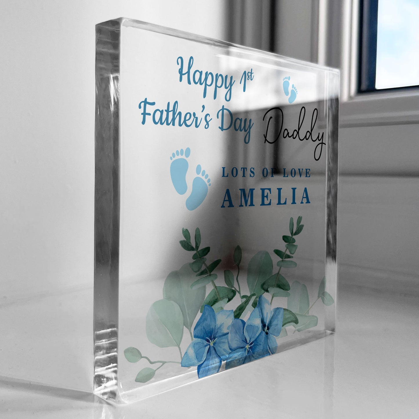 Happy 1st Fathers Day Gift For Daddy Personalised Block