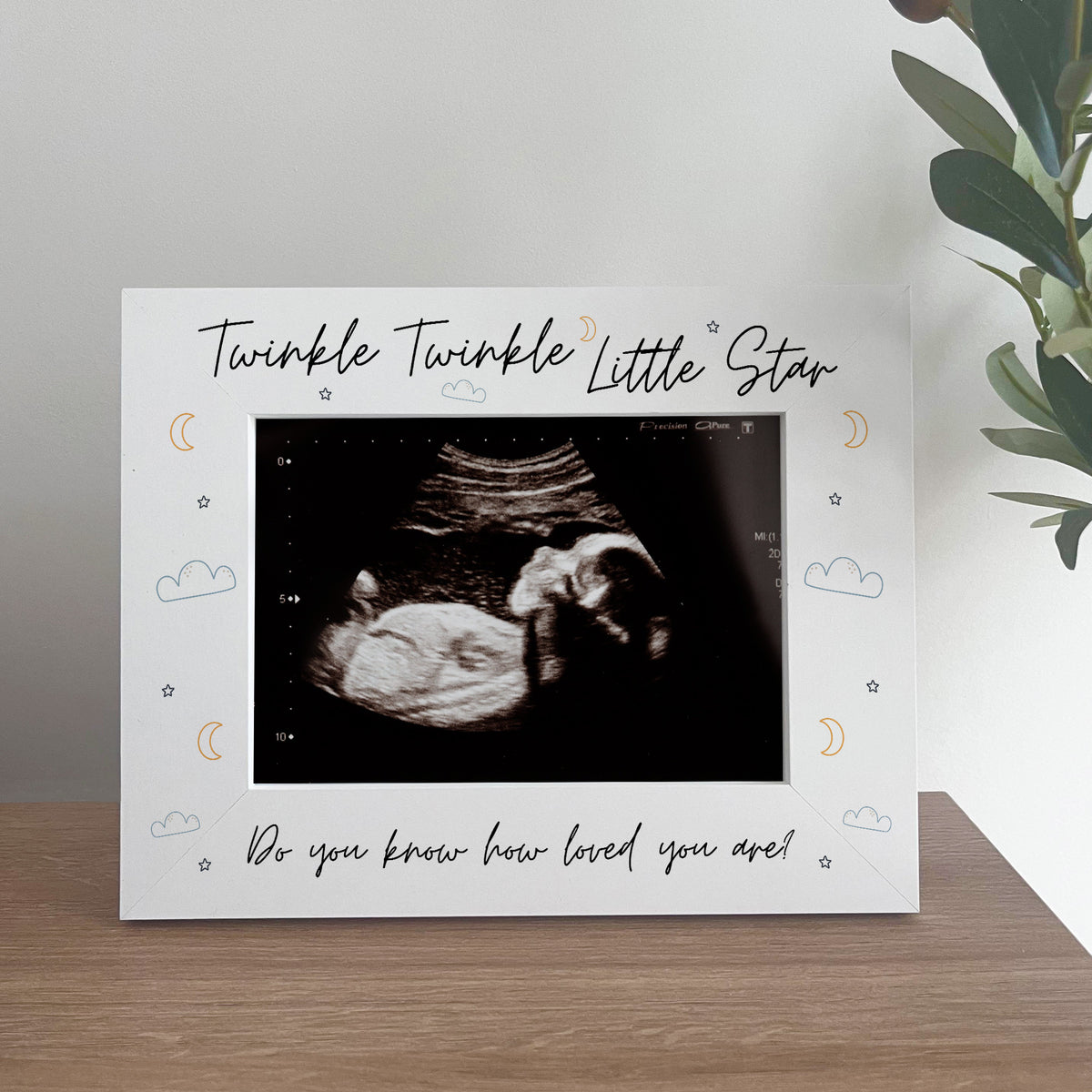 Pregnancy Gifts 7x5 White Frame Baby Scan Gift Daddy Mummy To Be