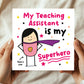 Card For Teaching Assistant Thank You Card My Superhero Card