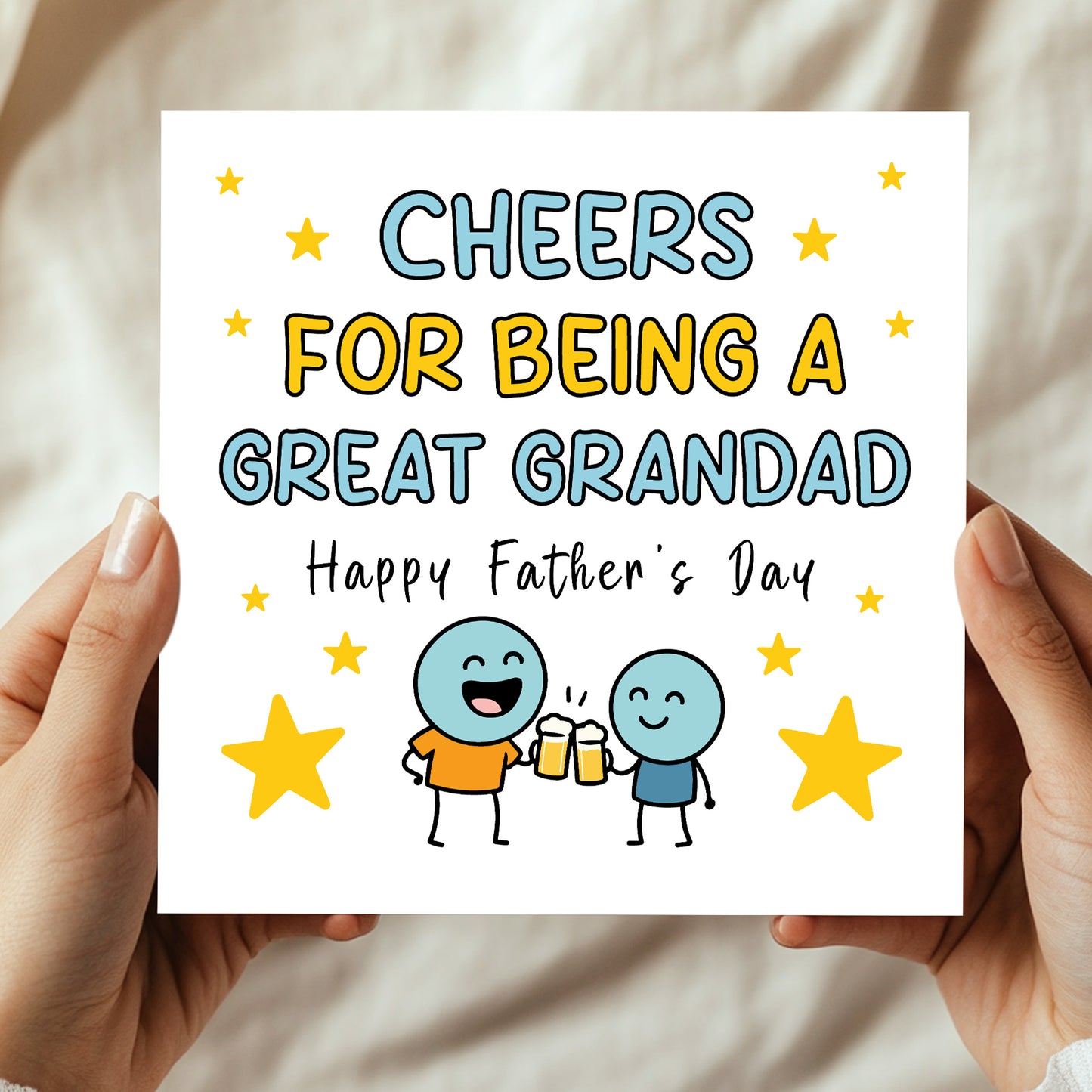 Funny Card For Grandad For Fathers Day CHEERS Card With Envelope