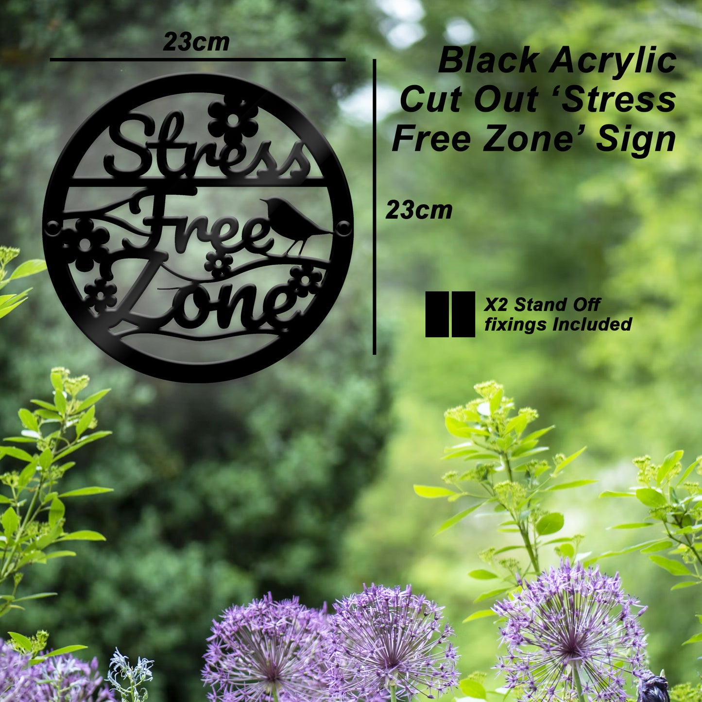 Garden Sign Stress Free Zone Wall Mounted Outdoor Garden Shed