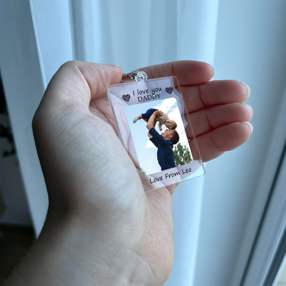 PERSONALISED GIFT FOR HIM BIRTHDAY GIFT FOR DADDY PHOTO KEYRING
