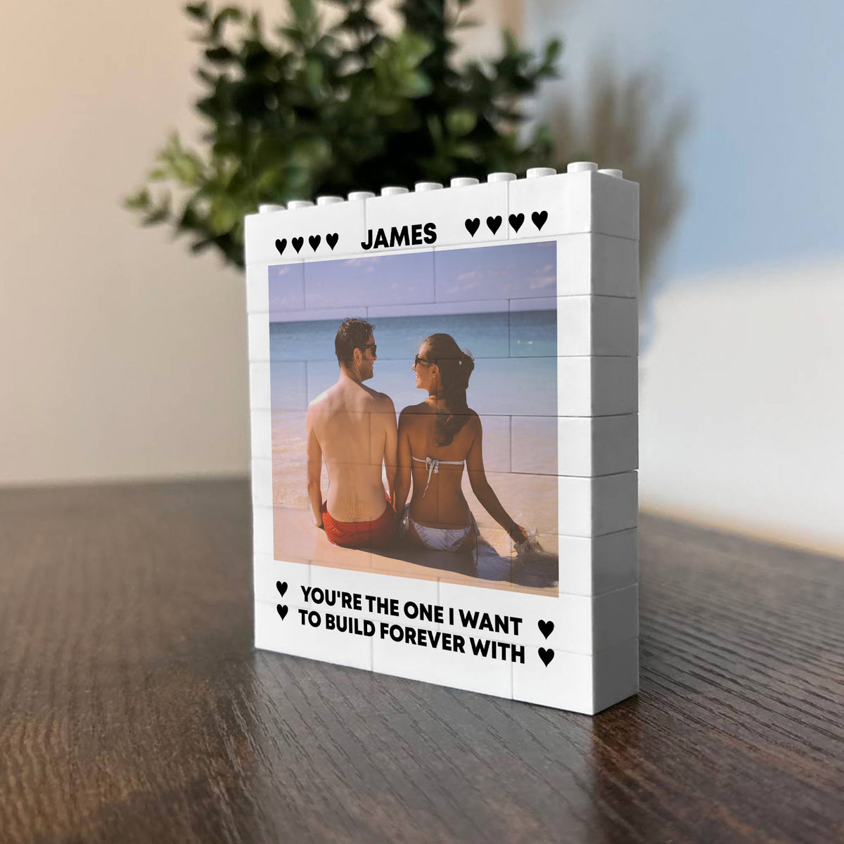 Personalised Photo Block Anniversary Gift For Husband Boyfriend