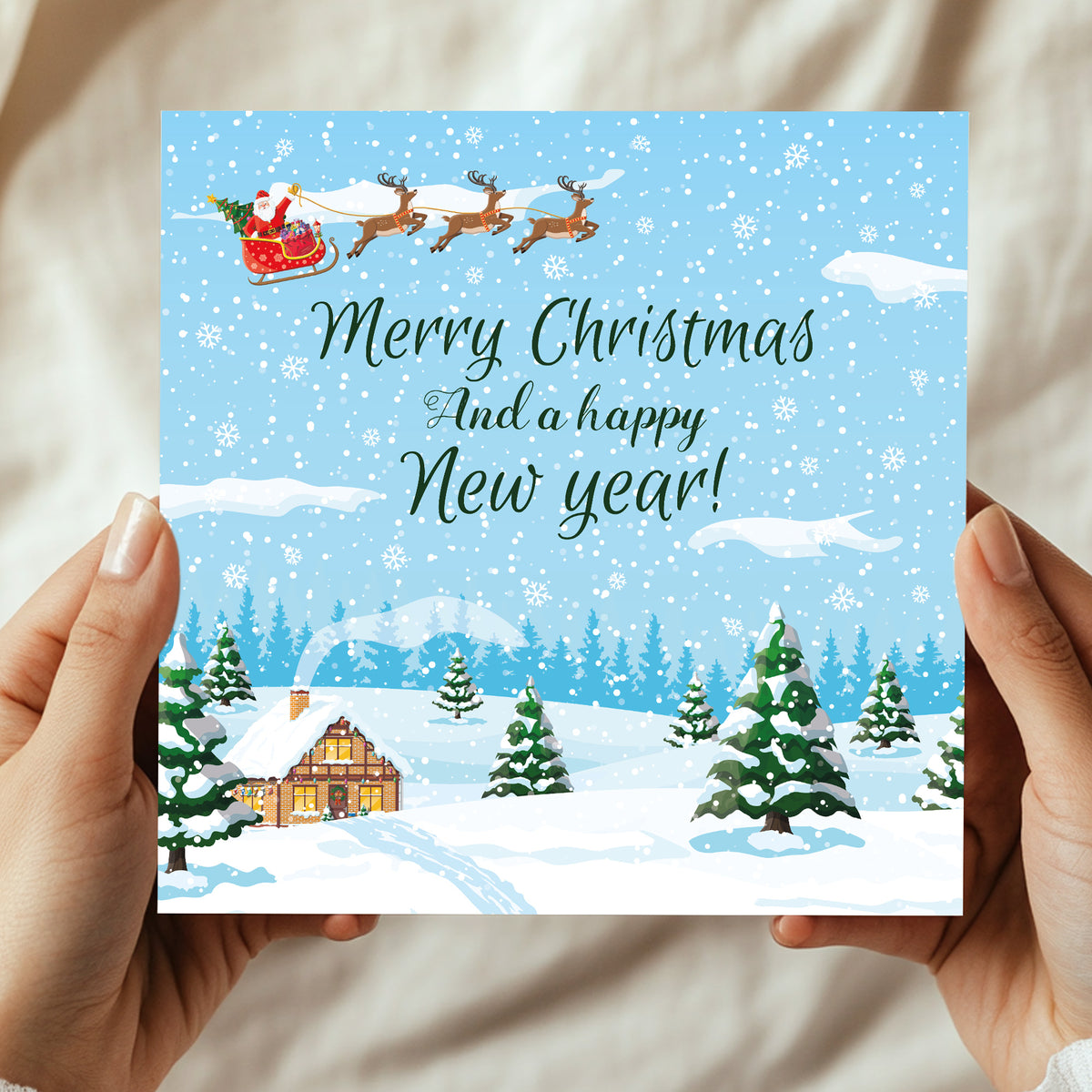Merry Christmas Cards For Family or Friends Xmas Card For Kids