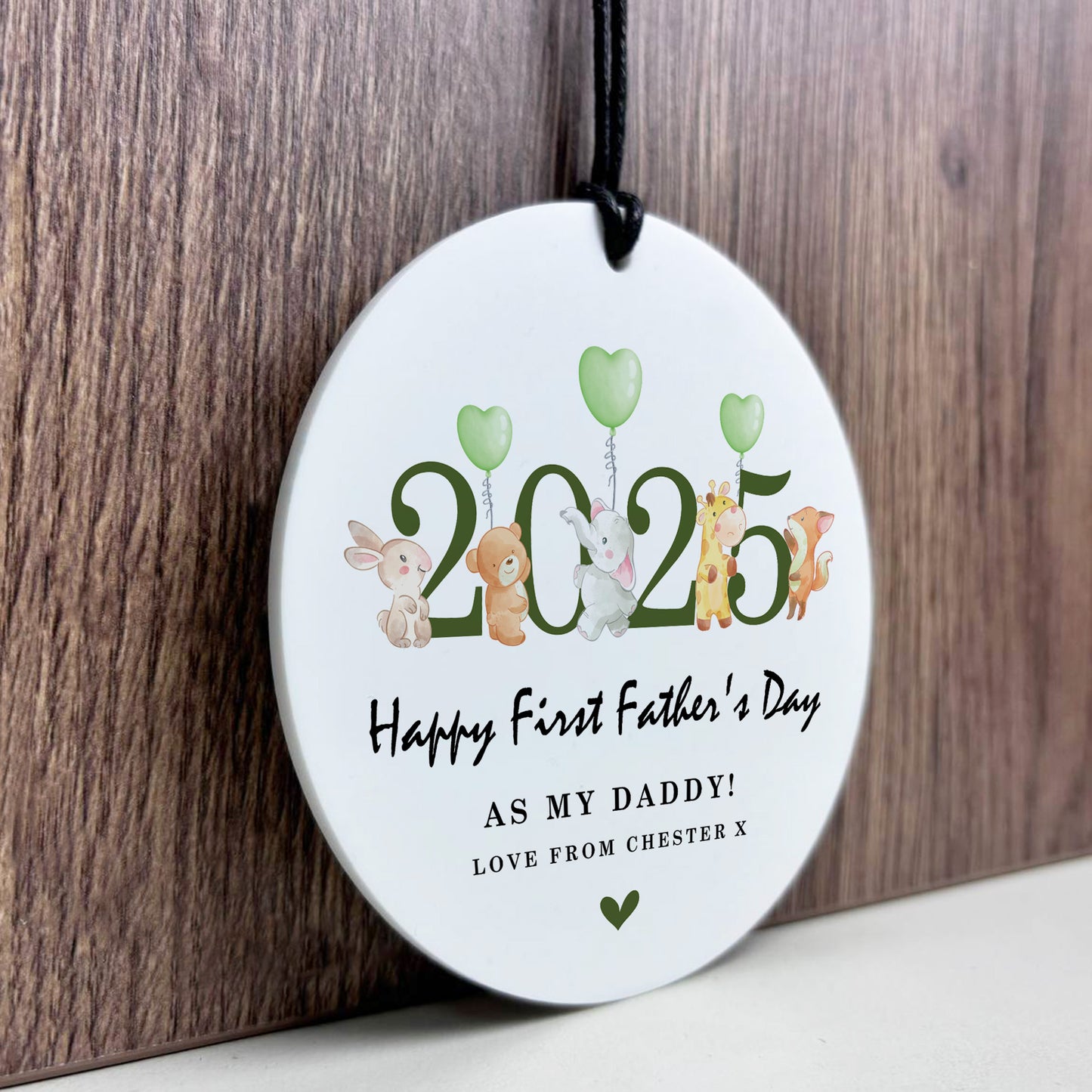 First Fathers Day Personalised Hanging Plaque Gift For Daddy 1st