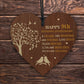 9th Wedding Anniversary Wooden Heart Plaque Dark Wife Husband