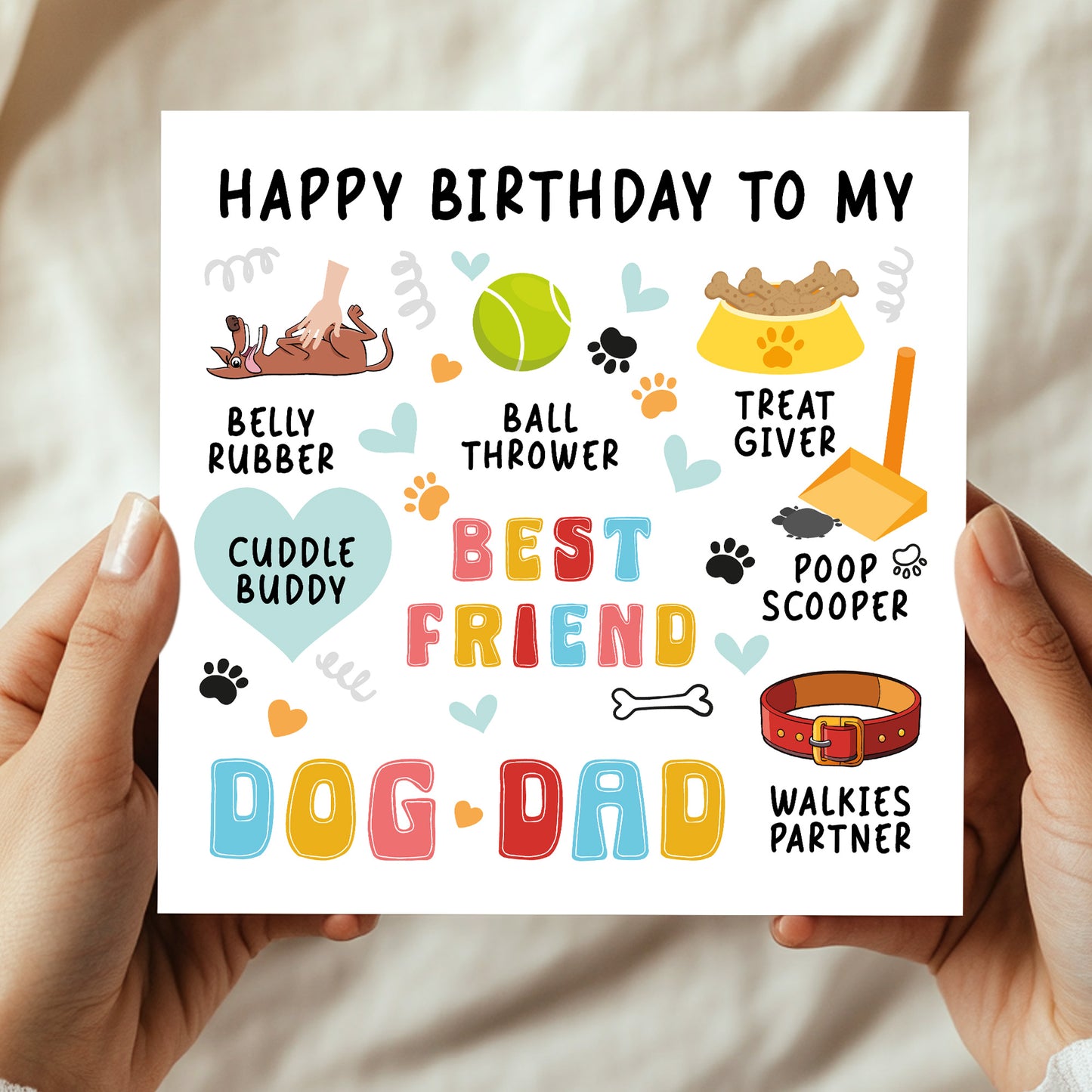 Happy Birthday Card From The Dog Birthday Card For Best Dog Dad