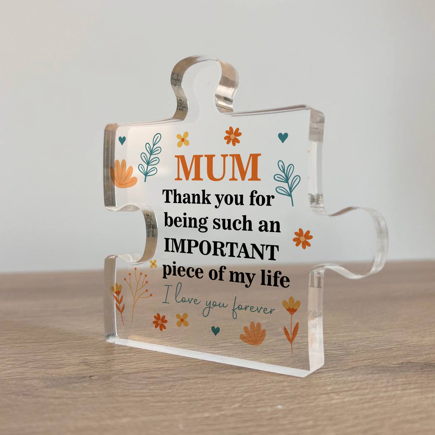 Thank You Gift For Mum Puzzle Piece IMPORTANT PIECE OF MY LIFE