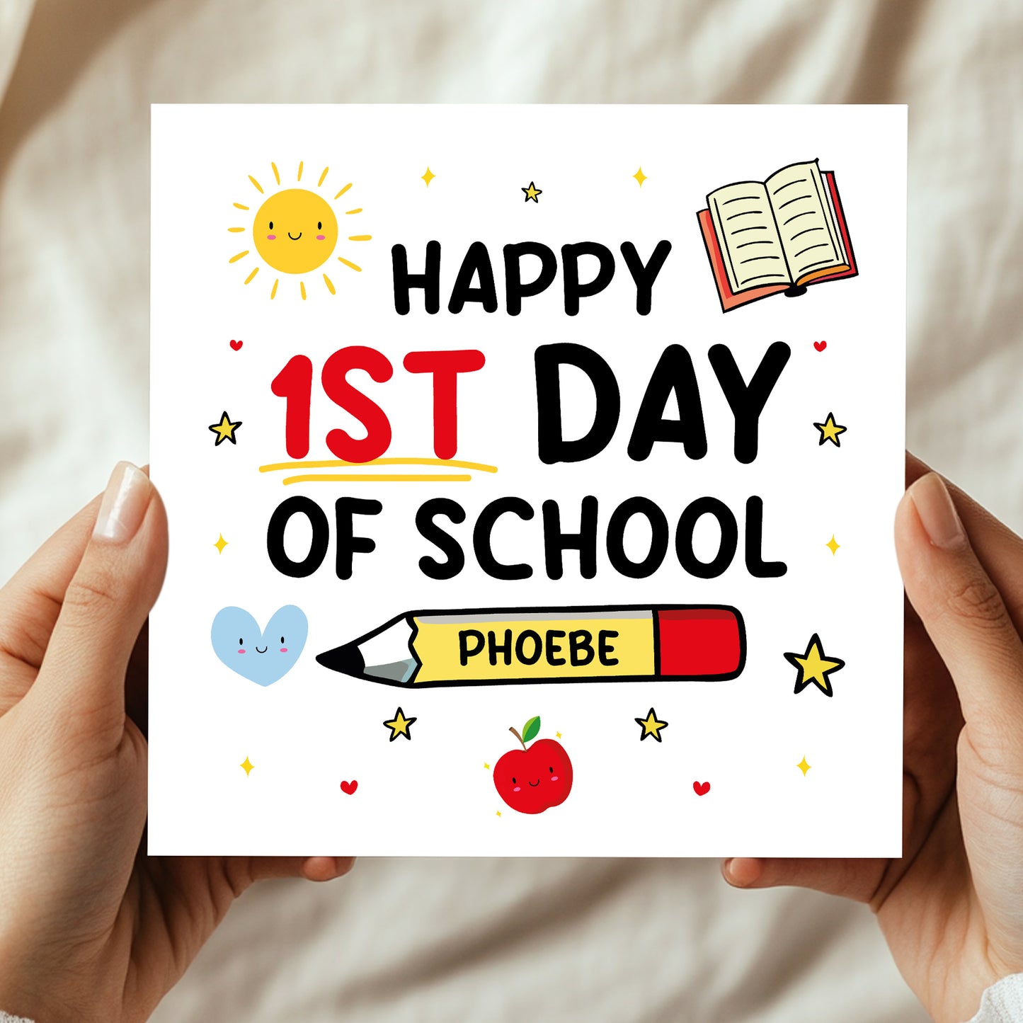 Happy 1st Day Of School Card For Son Daughter Peronalised Card