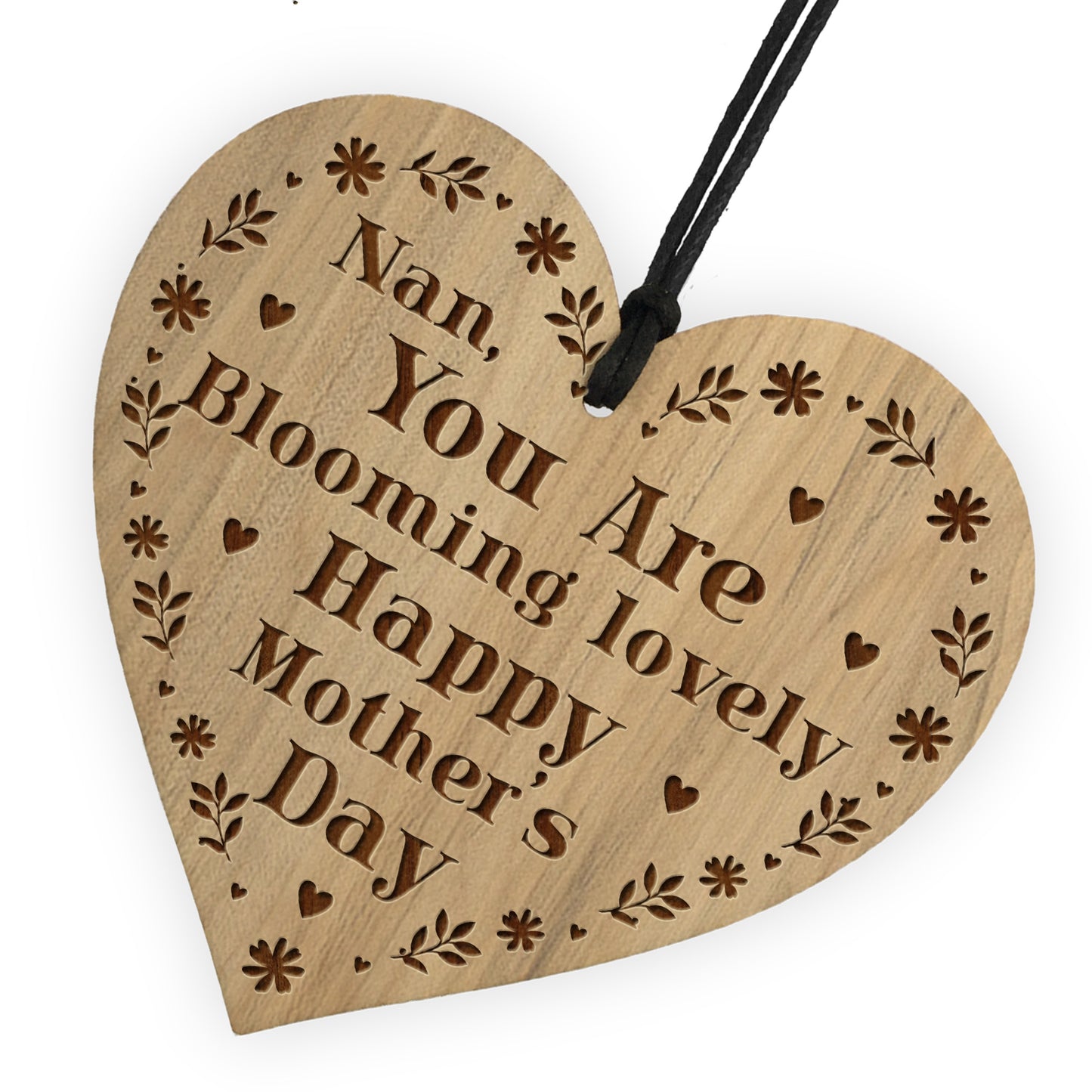 Mothers Day Gifts Wood Heart Blooming Lovely Special Nan Gift