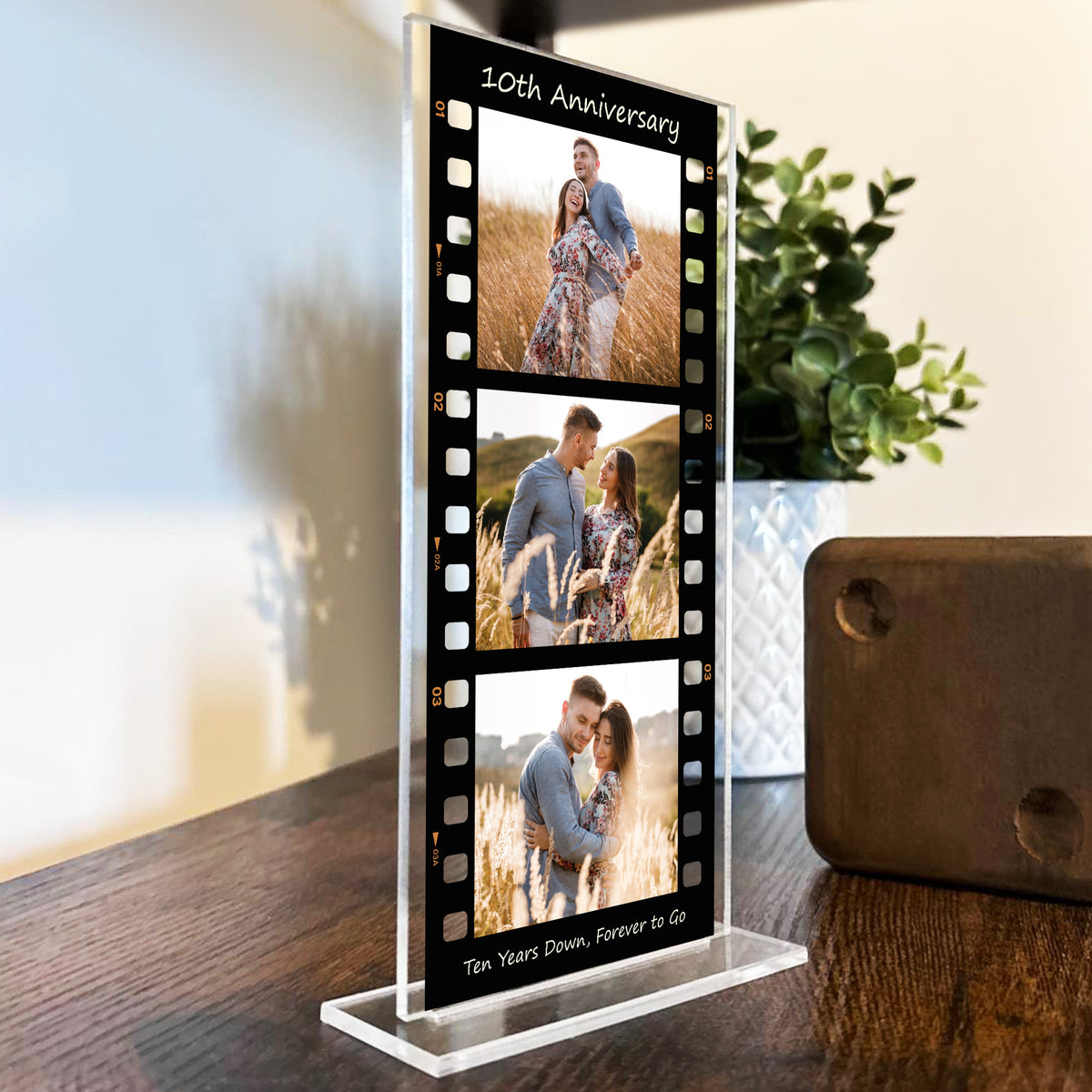 Gift For 10th Anniversary Personalised Photo Collage Plaque