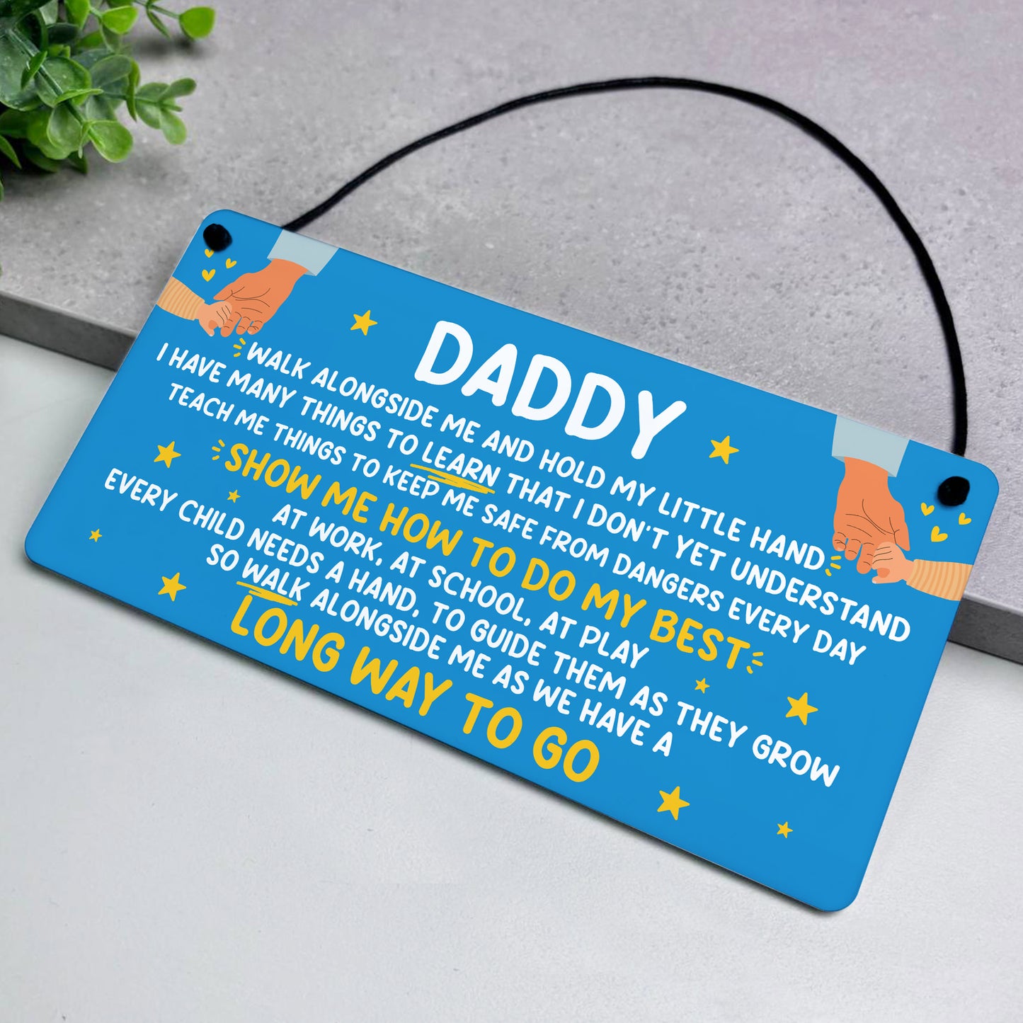 Daddy Gift From Daughter Hanging Plaque Daddy Gift From Son