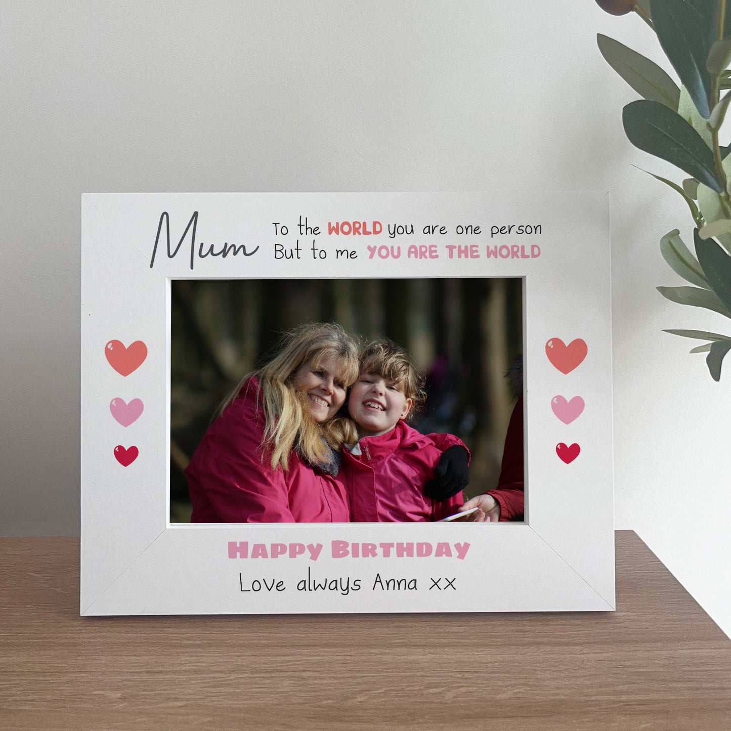 Personalised Birthday Mum Gifts White Wood 7x5 Photo Frame Gift