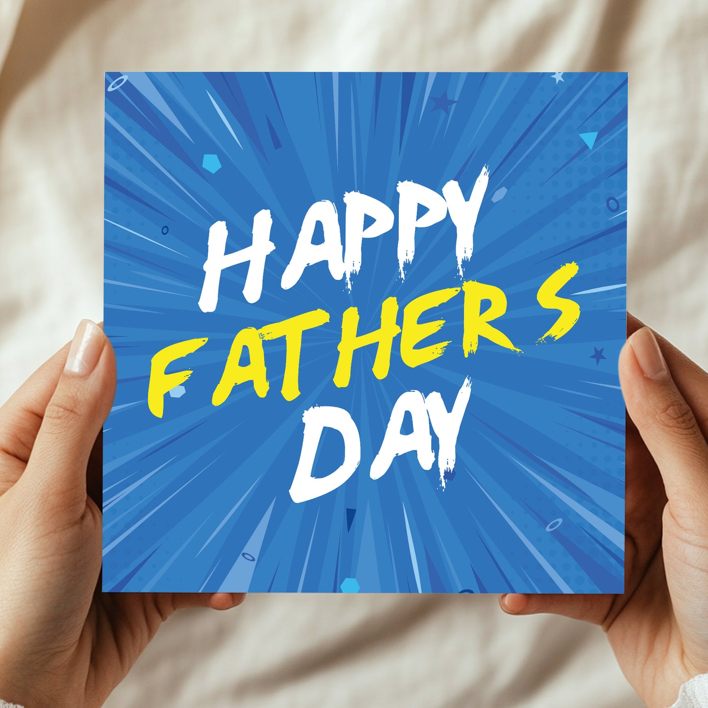 Happy Fathers Day Card For Dad 145 x 145mm With Kraft Envelope