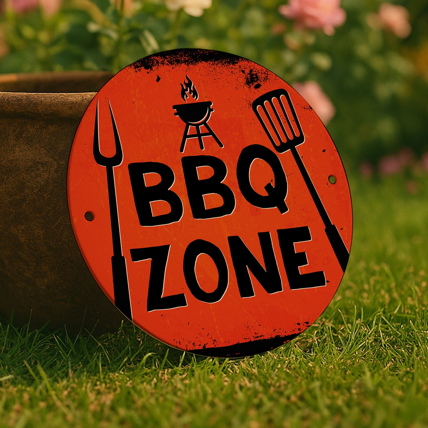 BBQ Zone Sign For Garden Acrylic BBQ Signs For Home Outside
