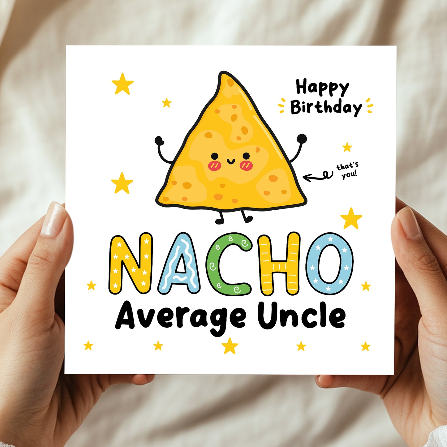 Birthday Card For Uncle NACHO Average Uncle Card Funny Birthday