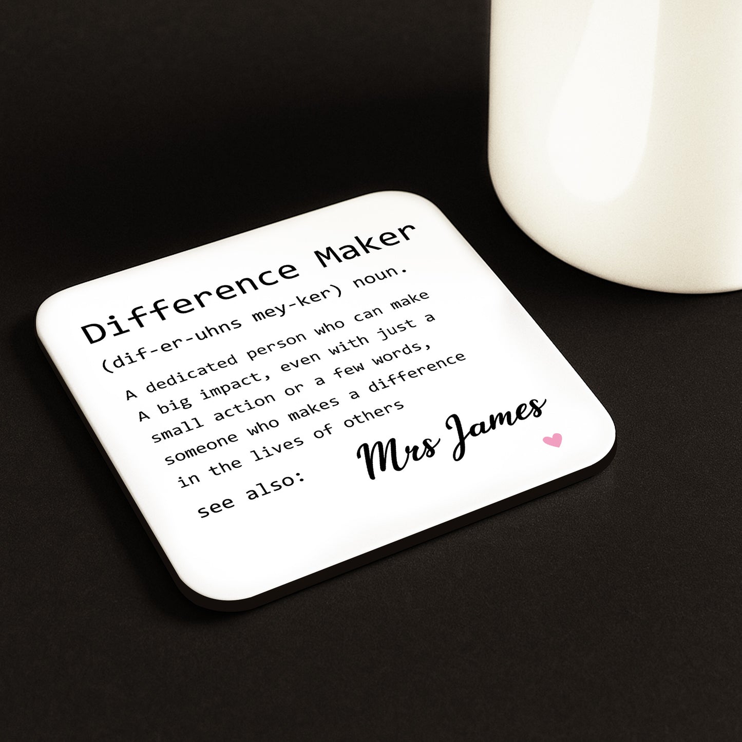 Gift For Teacher Personalised Coaster For Teacher Appreciation