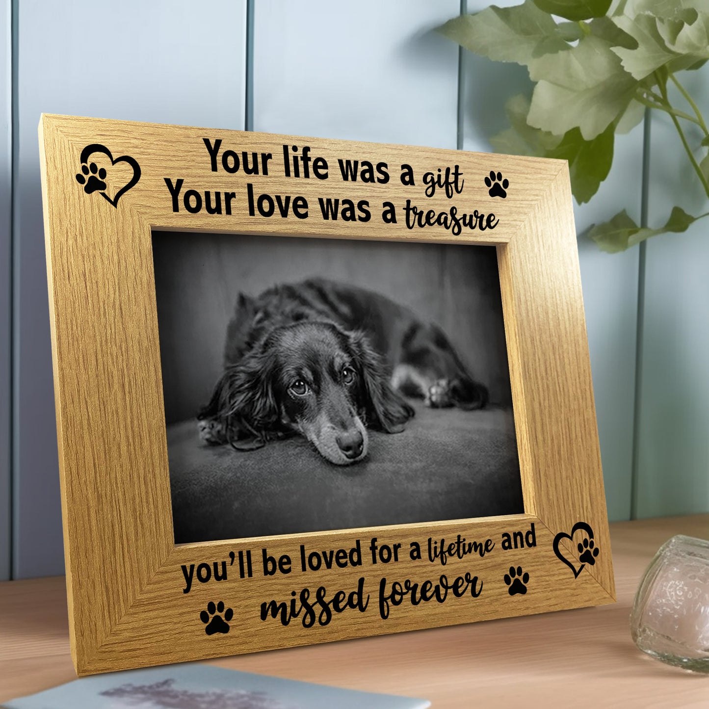 Pet Memorial Photo Frame Your Life Was A Gift Dog Pet Loss Gift