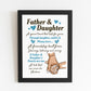 Father And Daughter Gift Black A4 Wooden Frame Fathers Day