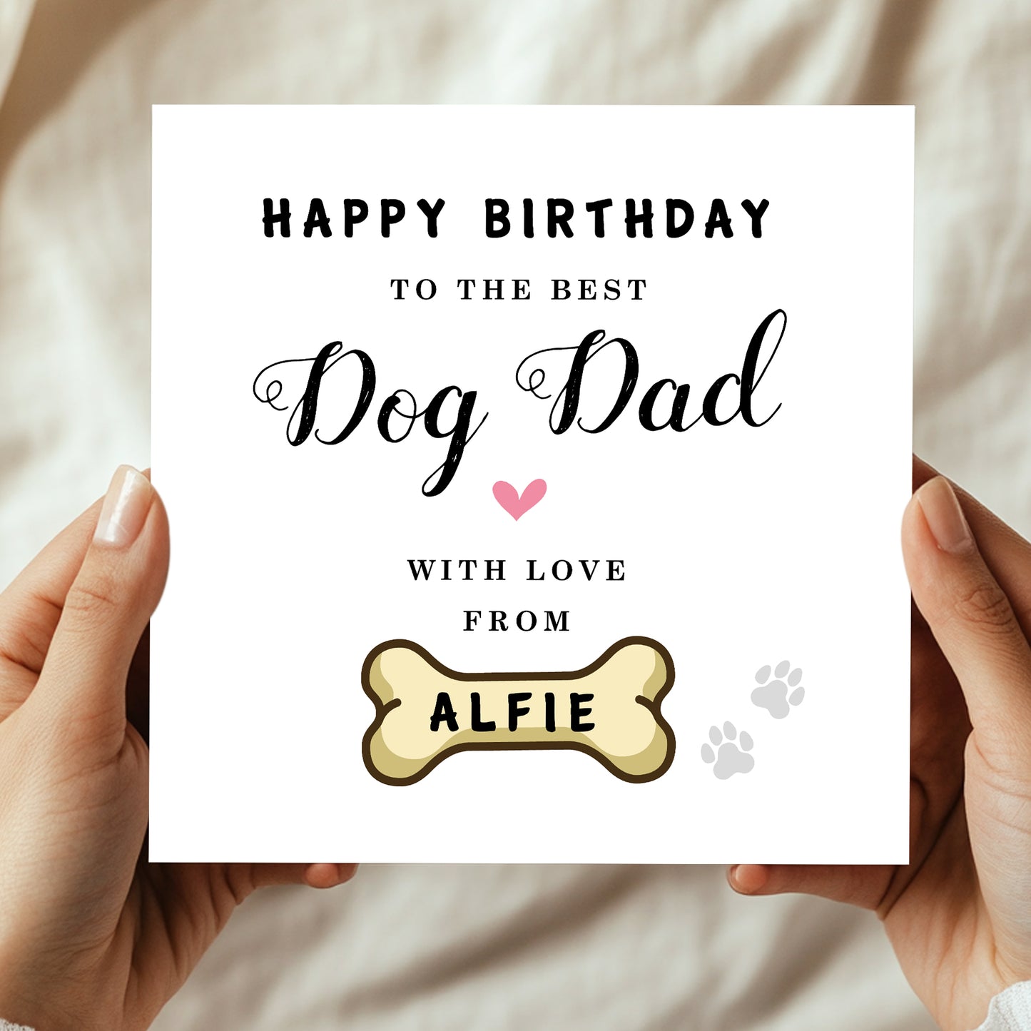 Personalised Card For Best Dog Dad Card With Envelope Birthday