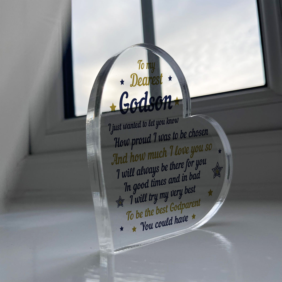 Handmade Godson Gift Acrylic Plaque Godson Birthday Gift