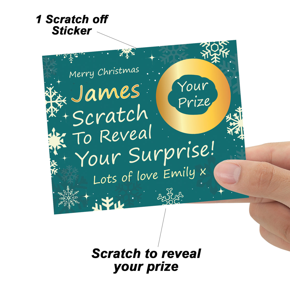 Personalised Christmas Scratch Reveal Card For Son Brother Men