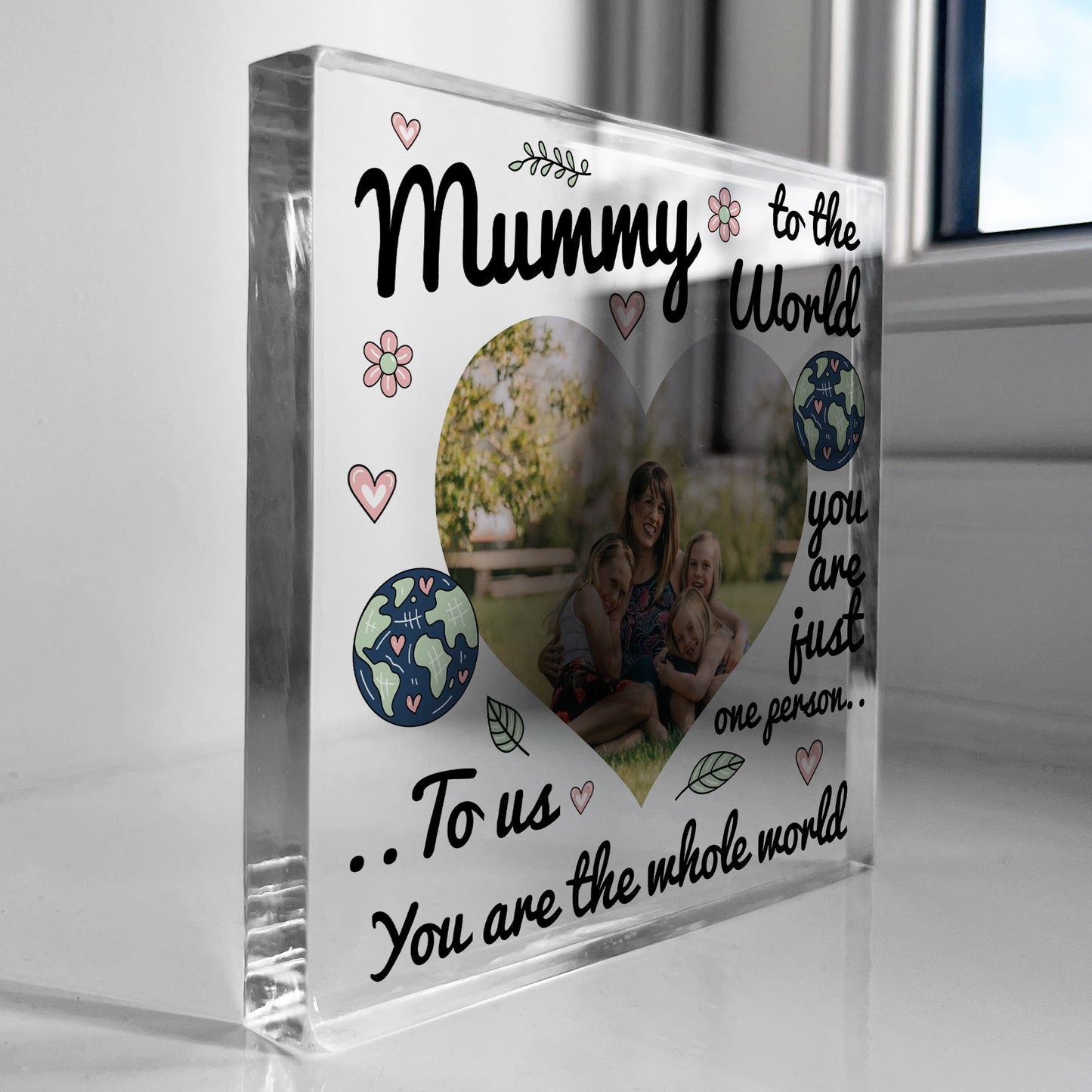 Personalised Mummy Gift Photo Plaque You Are The Whole World