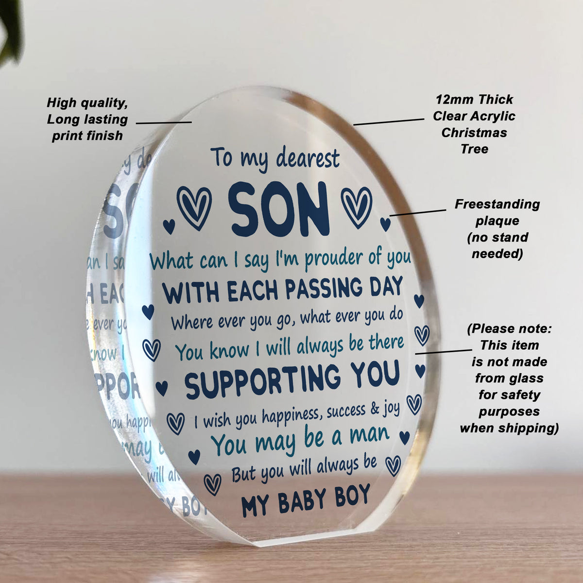 Son Gift From Mum and Dad Son Plaque Gift For Christmas Birthday