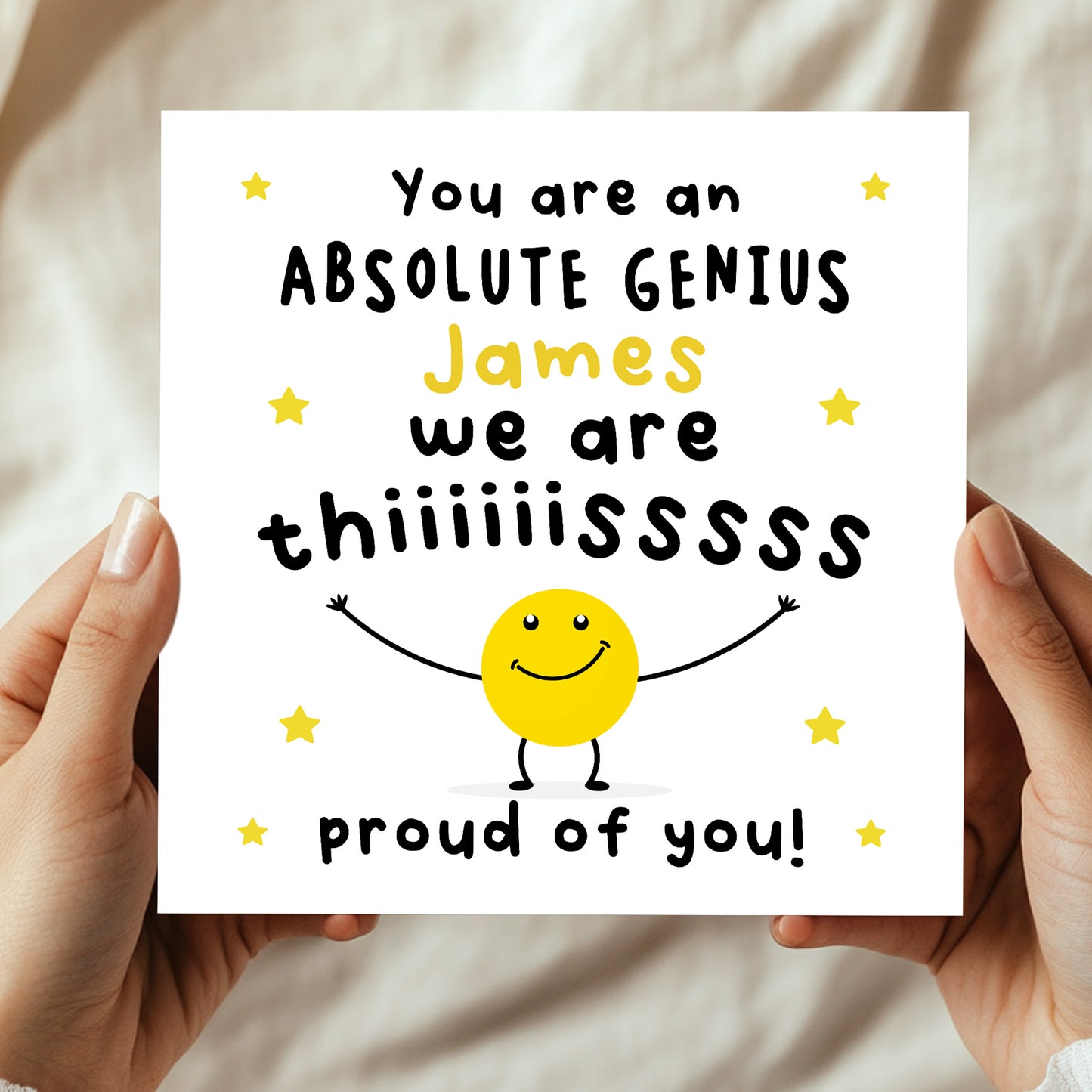 Well Done Card Proud of You Card ABSOLUTE GENIUS PERSONALISED