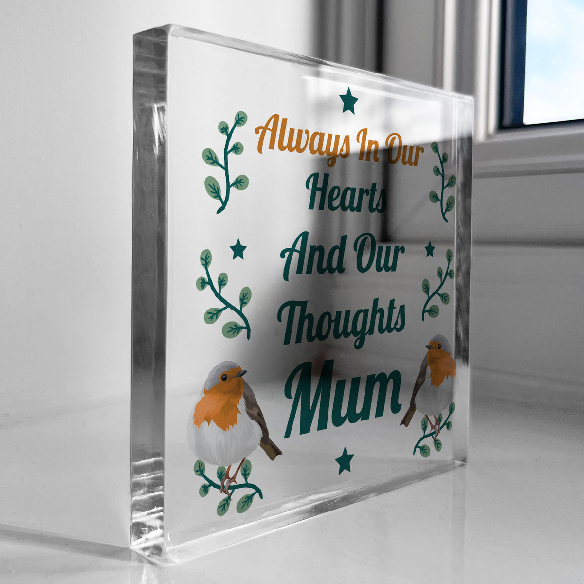 Memorial Plaque For Mum Robin Redbreast In Memory Plaque For Mum