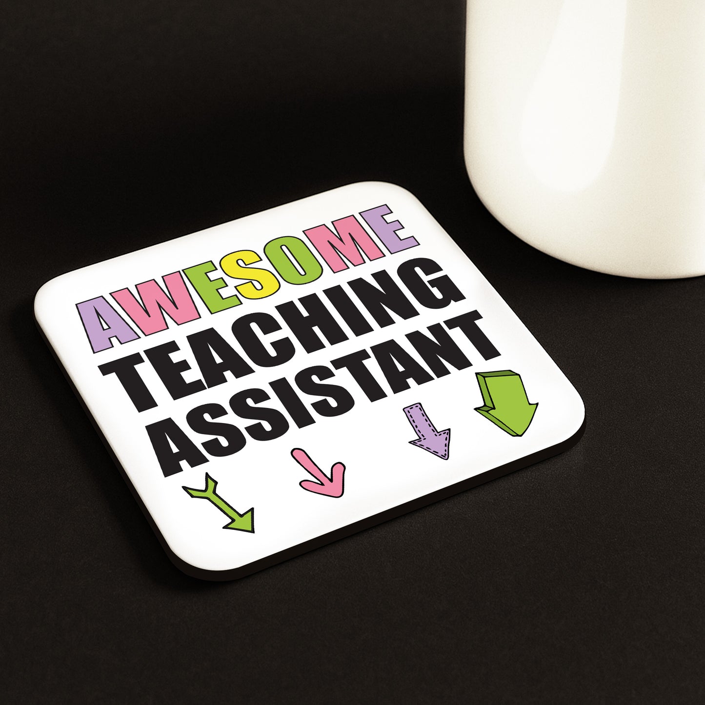 Gift For Teaching Assistant AWESOME TA Coaster Teacher Present
