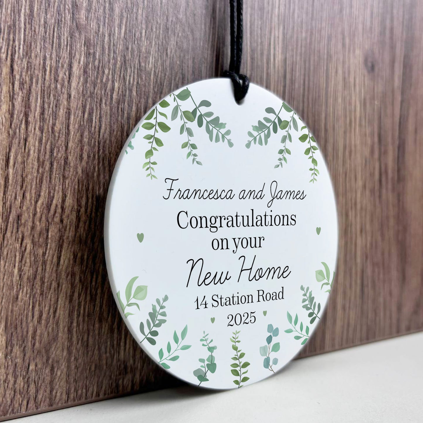 Congratulations New Home Gift Personalised Hanging Plaque